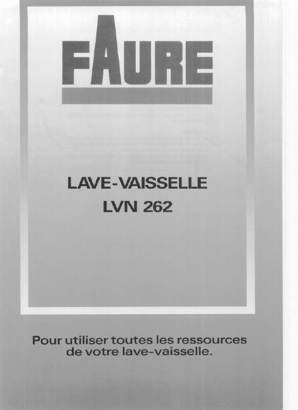 Guide utilisation FAURE LVN262W de la marque FAURE