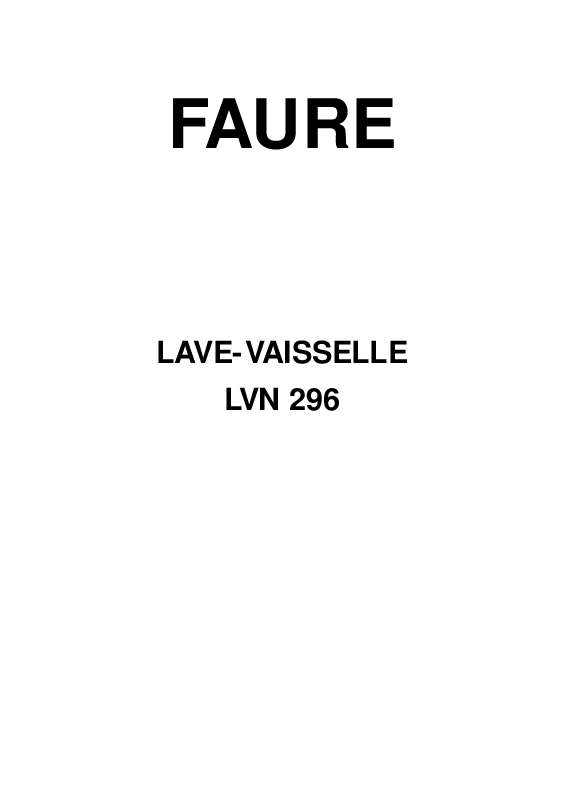Guide utilisation FAURE LVN296W de la marque FAURE