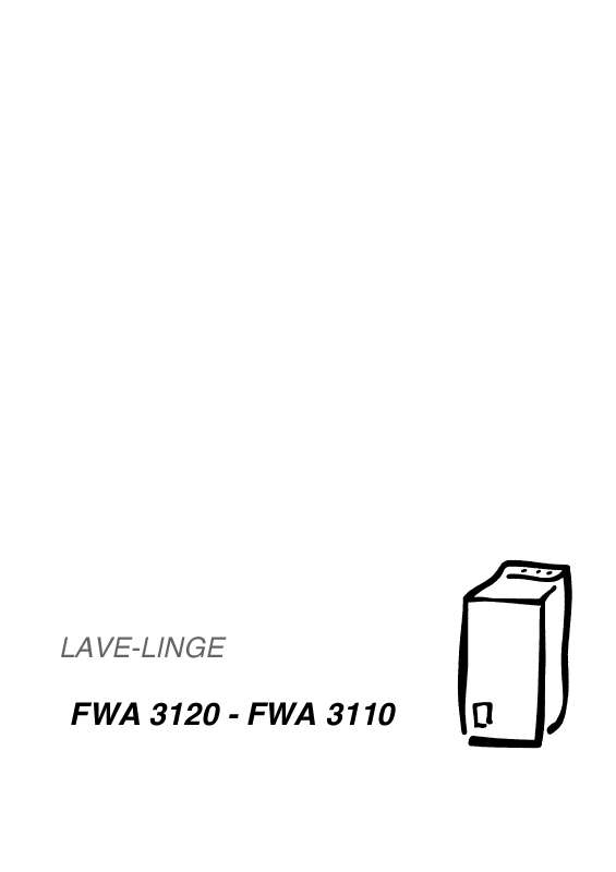 Guide utilisation FAURE FWA3110 de la marque FAURE
