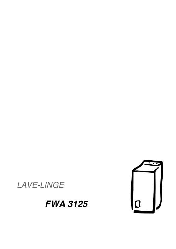 Guide utilisation FAURE FWA3125 de la marque FAURE
