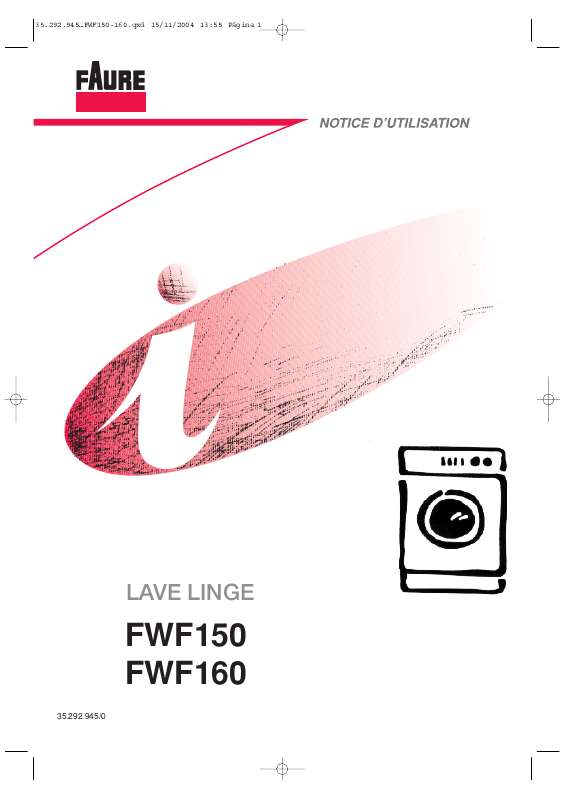 Guide utilisation FAURE FWF160 de la marque FAURE