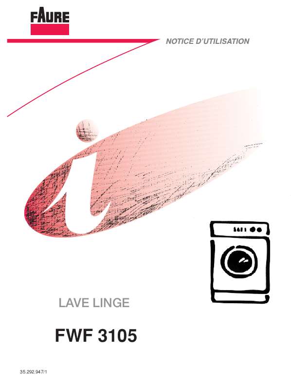 Guide utilisation FAURE FWF3105 de la marque FAURE
