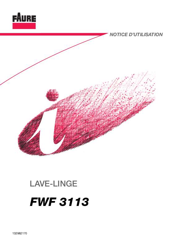 Guide utilisation FAURE FWF3113 de la marque FAURE