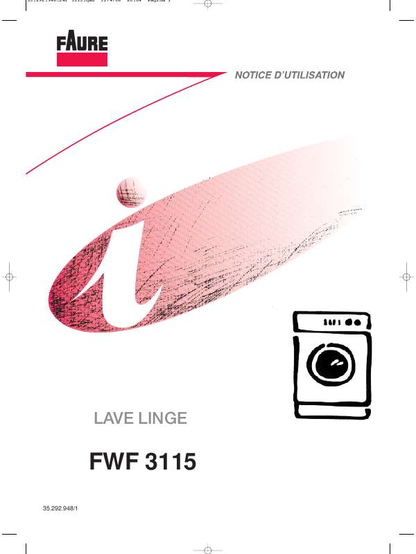 Guide utilisation FAURE FWF3115 de la marque FAURE