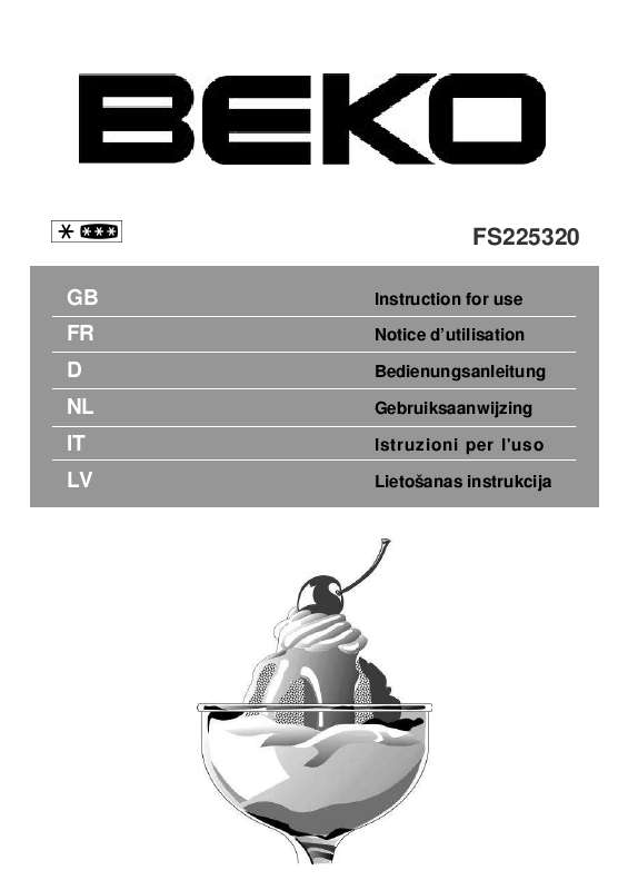 Guide utilisation BEKO FS225320 de la marque BEKO