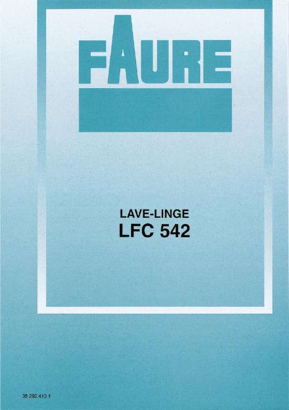 Guide utilisation FAURE LFC542 de la marque FAURE