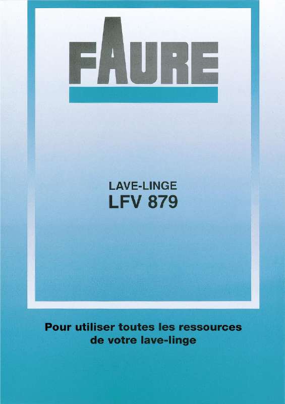 Guide utilisation FAURE LFV879 de la marque FAURE