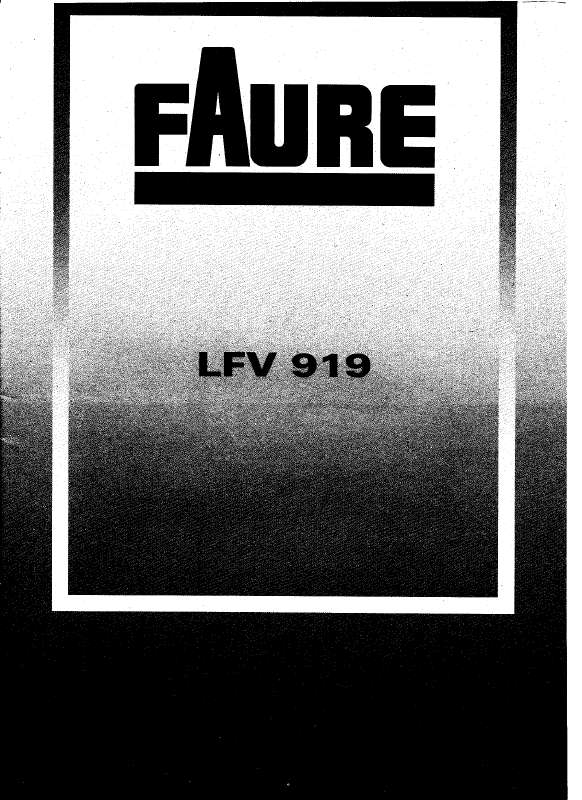 Guide utilisation FAURE LFV919 de la marque FAURE