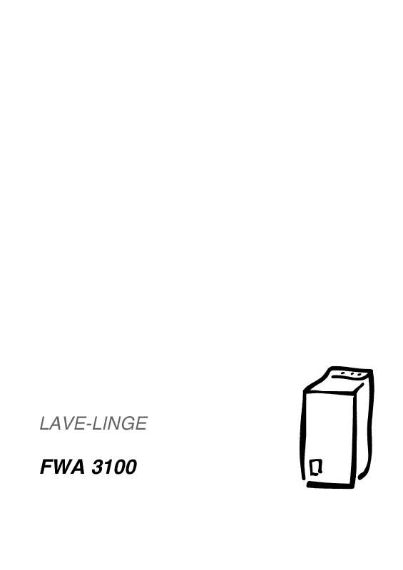 Guide utilisation FAURE FWA3100 de la marque FAURE