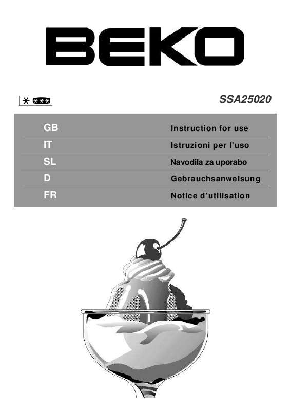 Guide utilisation  BEKO SSA25020  de la marque BEKO