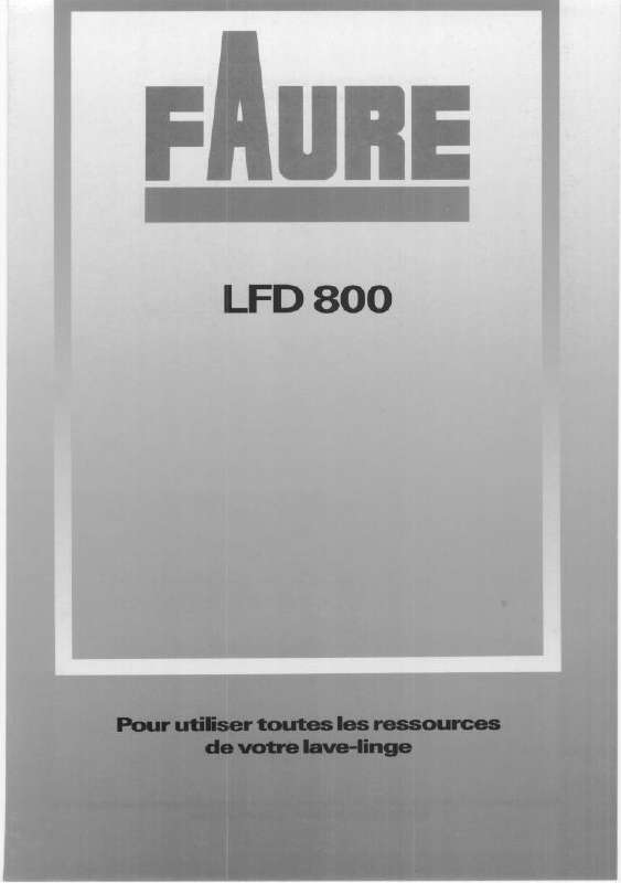 Guide utilisation FAURE LFD800  de la marque FAURE