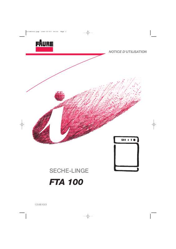 Guide utilisation FAURE FTA100 de la marque FAURE
