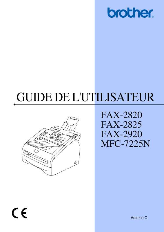 Guide utilisation BROTHER FAX-2820  de la marque BROTHER
