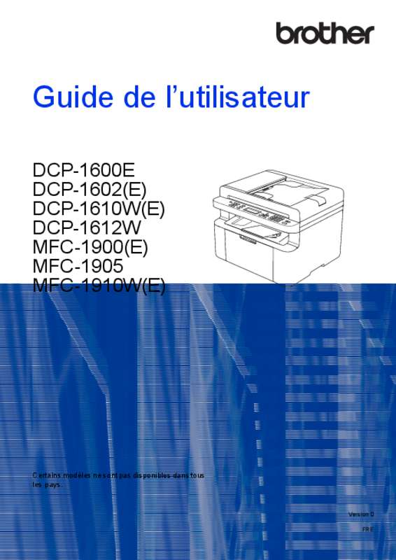 Guide utilisation BROTHER DCP-1610W  de la marque BROTHER