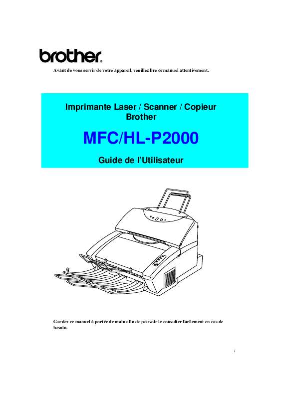 Guide utilisation BROTHER MFC-HL-P2000  de la marque BROTHER