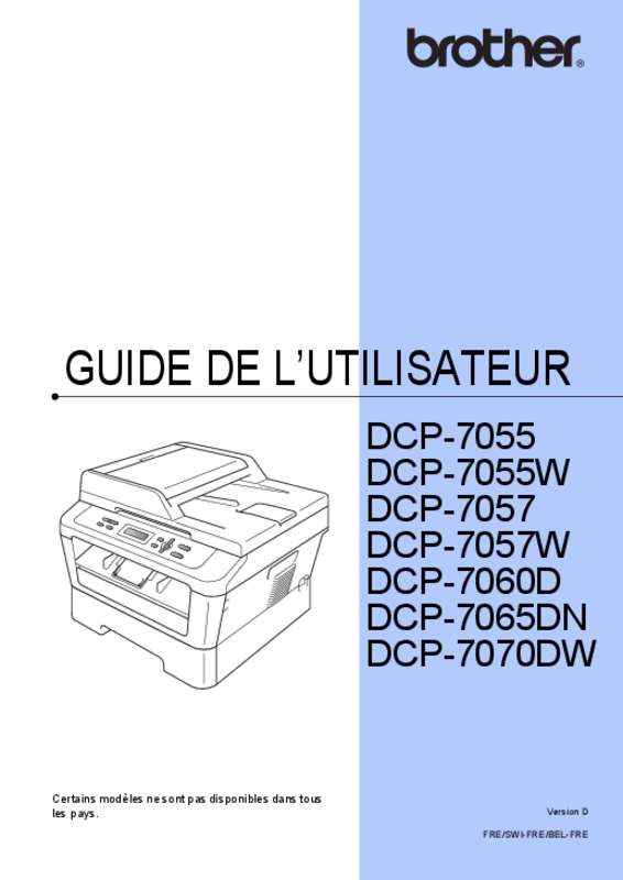 Guide utilisation BROTHER DCP-7070DW  de la marque BROTHER