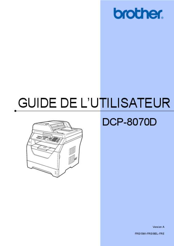 Guide utilisation BROTHER DCP-8070D  de la marque BROTHER