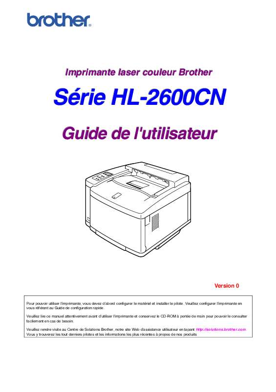 Guide utilisation BROTHER HL-2600CN  de la marque BROTHER