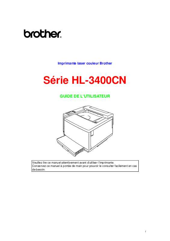 Guide utilisation BROTHER HL-3400CN  de la marque BROTHER
