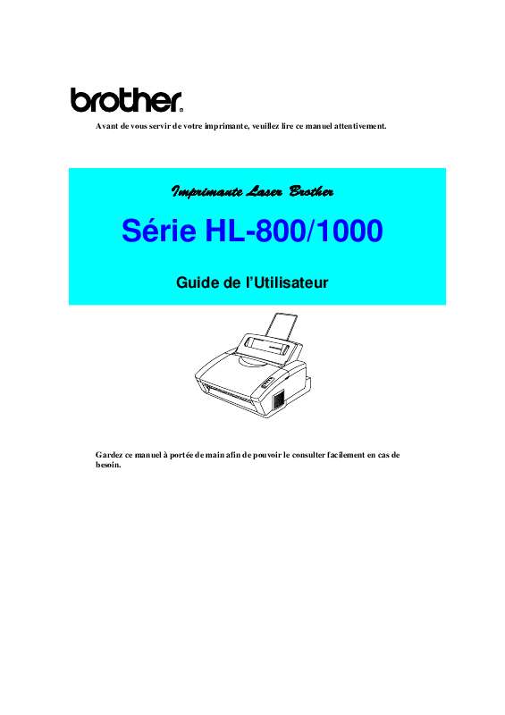 Guide utilisation BROTHER HL-1040  de la marque BROTHER