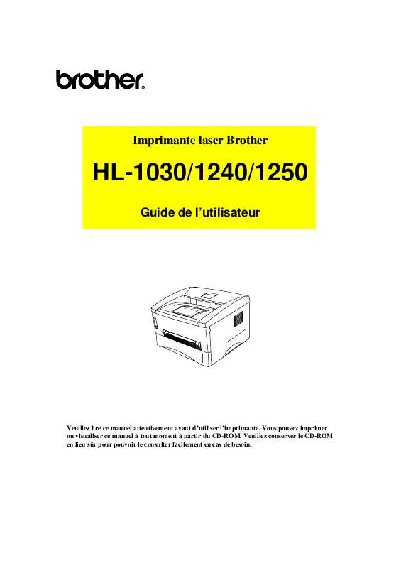 Guide utilisation BROTHER HL-1240  de la marque BROTHER