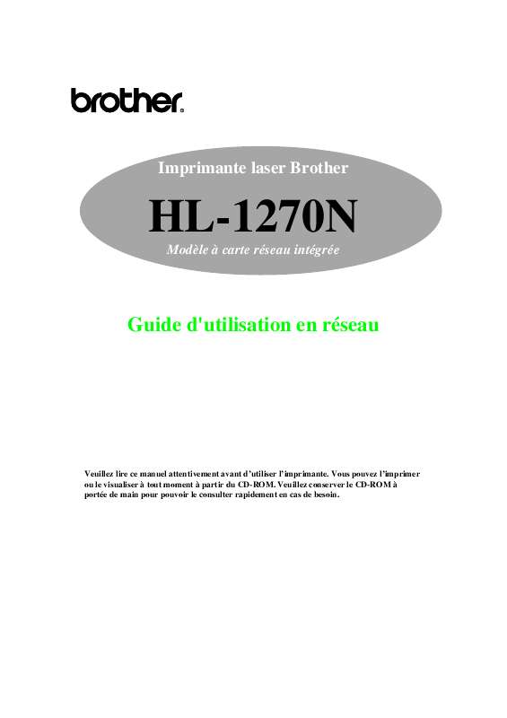 Guide utilisation BROTHER HL-1270N  de la marque BROTHER