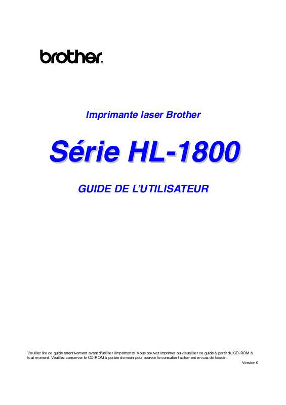 Guide utilisation BROTHER HL-1850  de la marque BROTHER