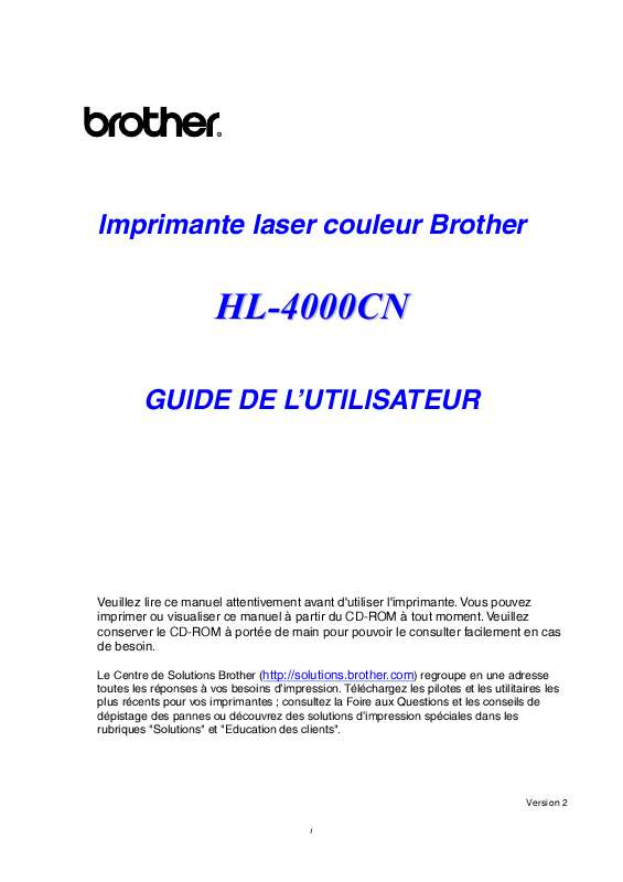Guide utilisation BROTHER HL-4000CN  de la marque BROTHER