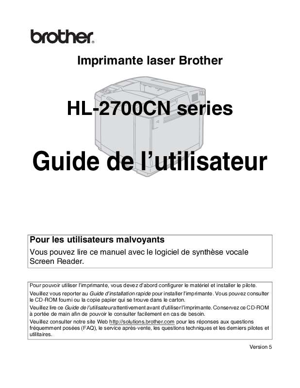 Guide utilisation BROTHER HL-2700CN  de la marque BROTHER