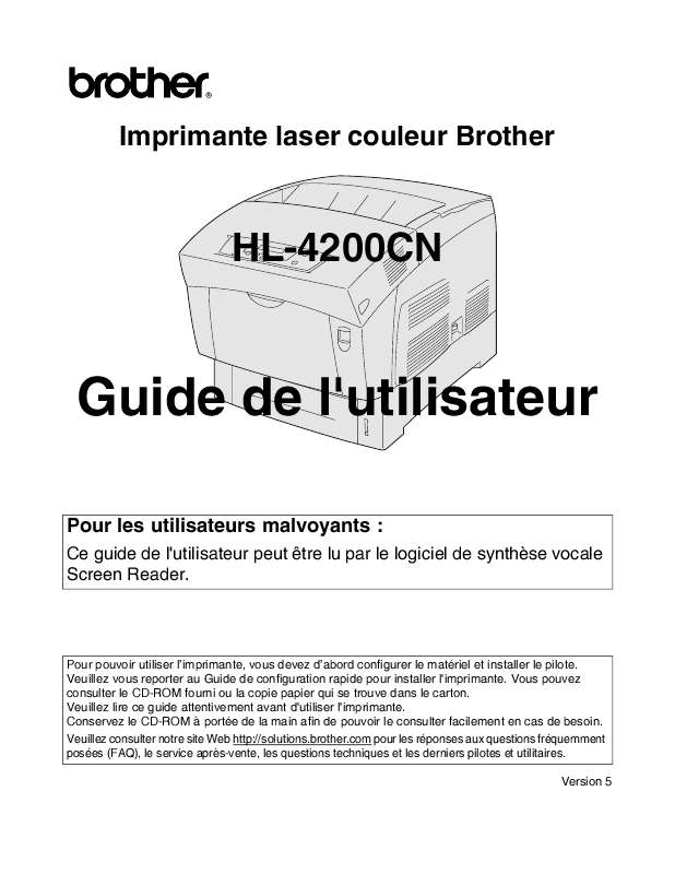 Guide utilisation BROTHER HL-4200CN  de la marque BROTHER