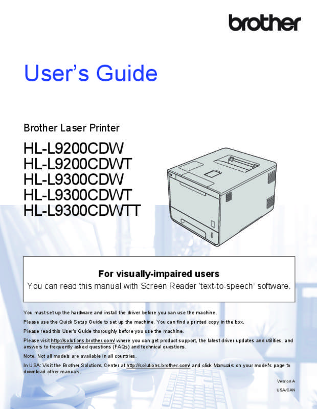 Guide utilisation BROTHER HL-L9200CDWT  de la marque BROTHER