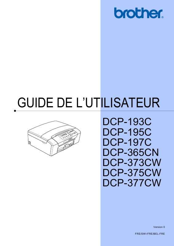 Guide utilisation BROTHER DCP-375CW  de la marque BROTHER