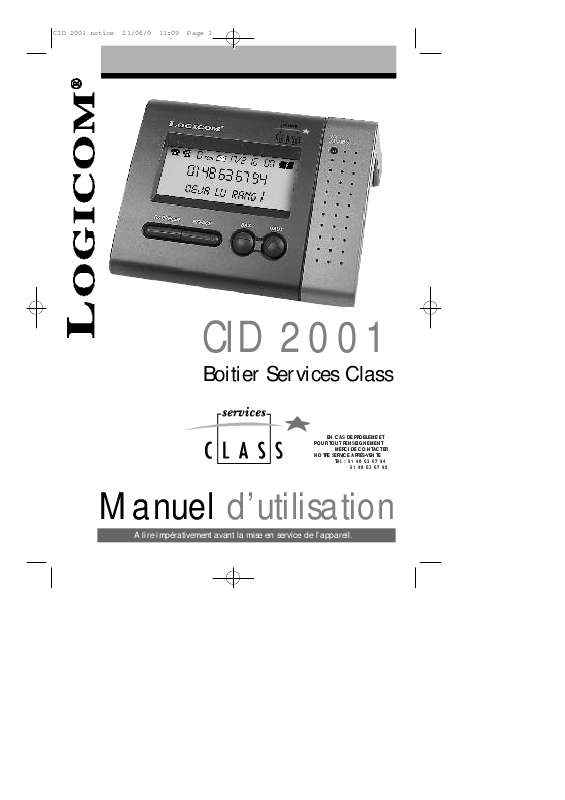 Guide utilisation LOGICOM CID 2001  de la marque LOGICOM