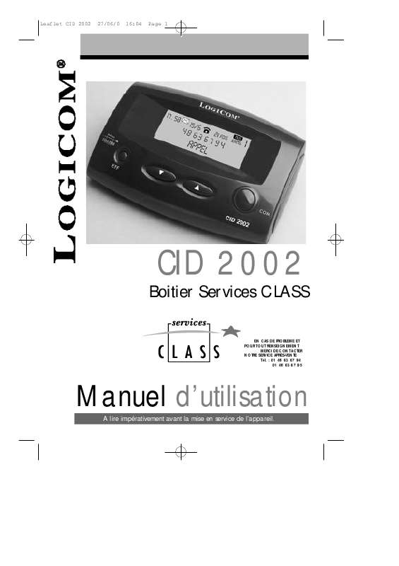 Guide utilisation LOGICOM CID 2002  de la marque LOGICOM