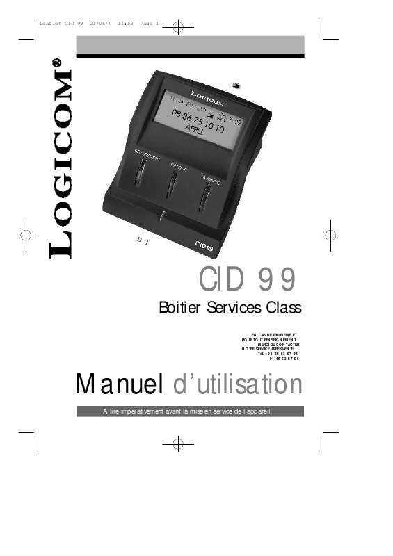 Guide utilisation LOGICOM CID 99  de la marque LOGICOM
