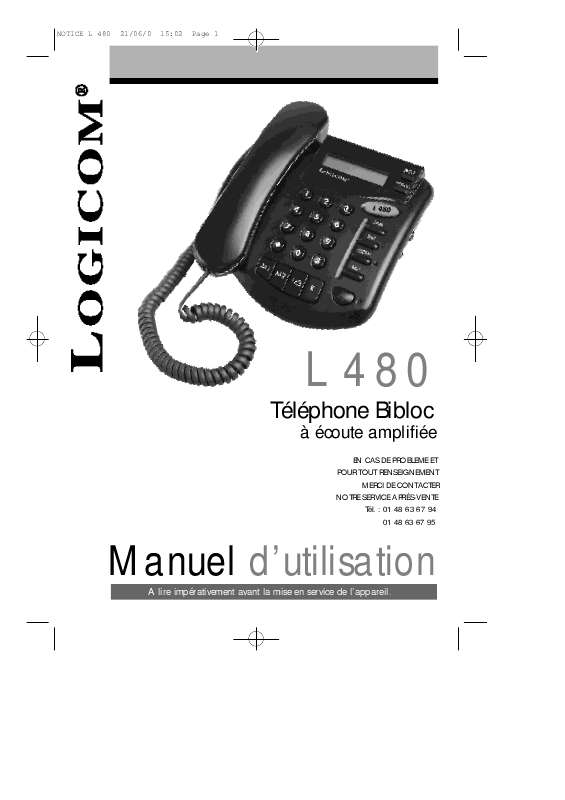 Guide utilisation LOGICOM L480  de la marque LOGICOM