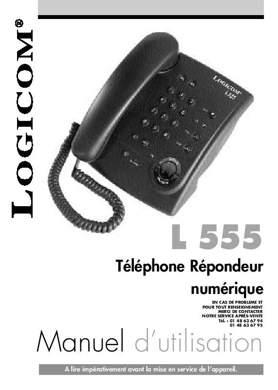 Guide utilisation LOGICOM L555  de la marque LOGICOM