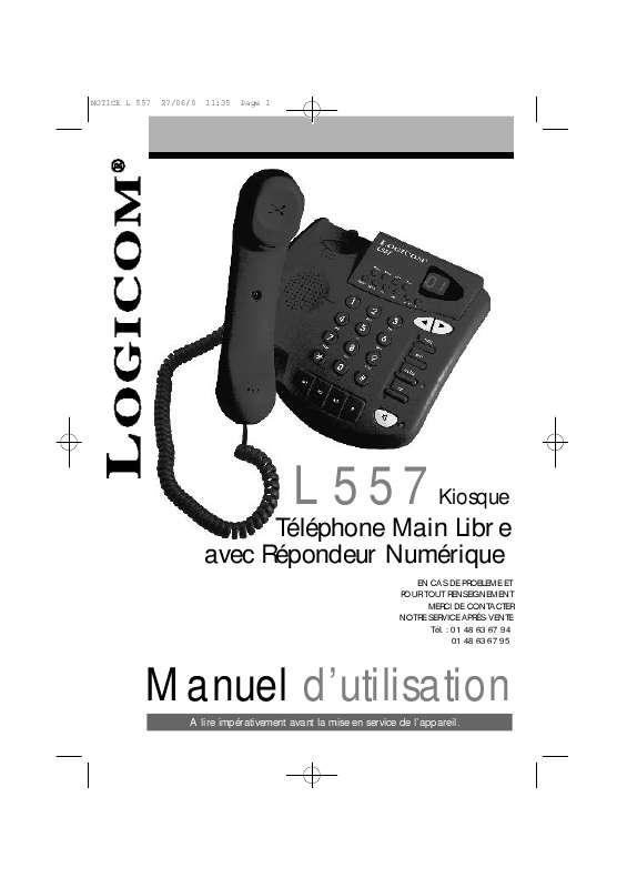 Guide utilisation LOGICOM L557  de la marque LOGICOM