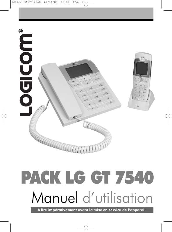 Guide utilisation LOGICOM LG GT 7540  de la marque LOGICOM