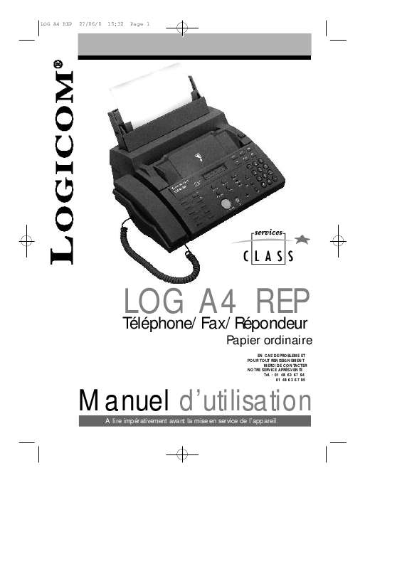 Guide utilisation LOGICOM LOG A4 REP  de la marque LOGICOM