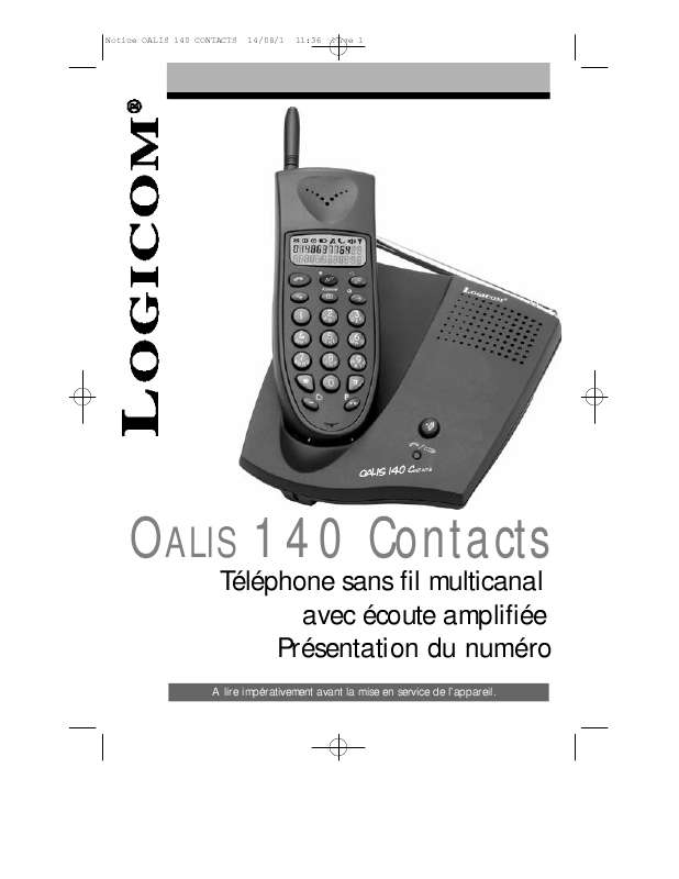 Guide utilisation LOGICOM OALIS 140 CONTACTS  de la marque LOGICOM