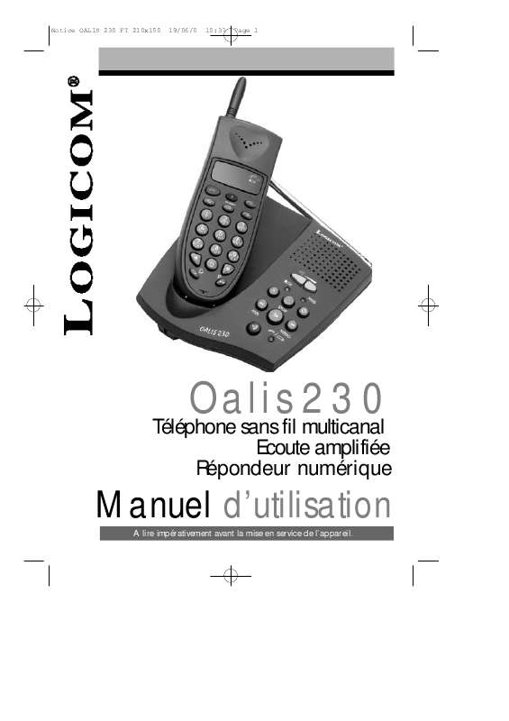 Guide utilisation LOGICOM OALIS 230  de la marque LOGICOM