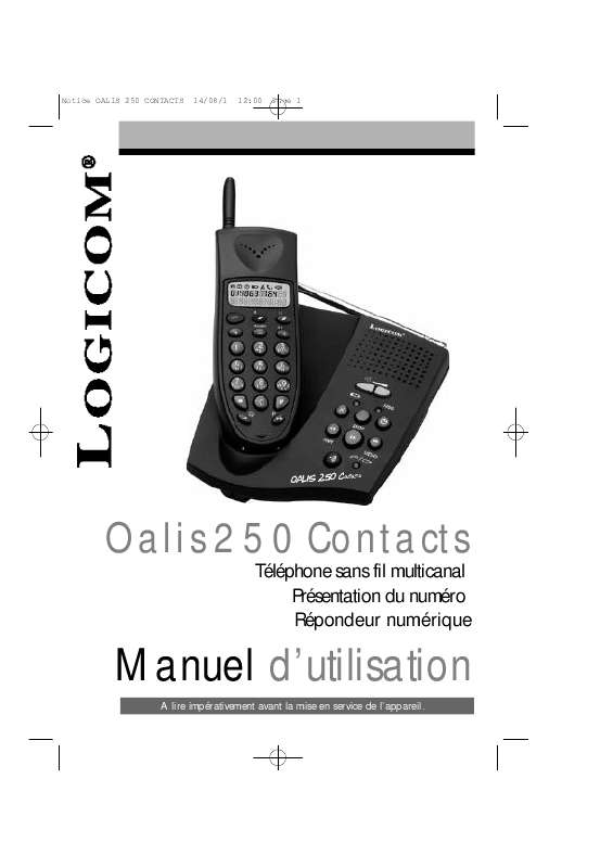 Guide utilisation LOGICOM OALIS 250 CONTACTS  de la marque LOGICOM