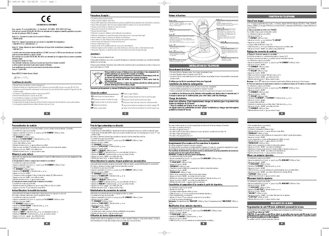 Guide utilisation LOGICOM ODELIA 482  de la marque LOGICOM