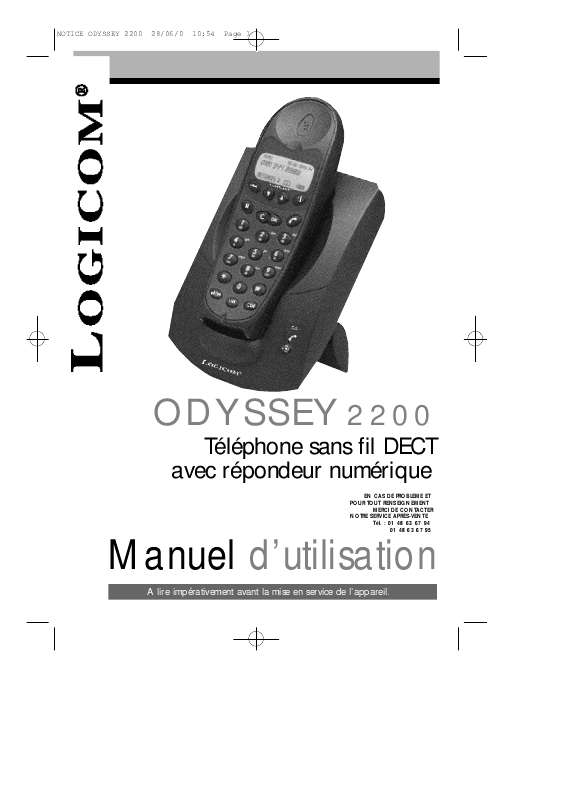 Guide utilisation LOGICOM ODYSSEY 2200  de la marque LOGICOM