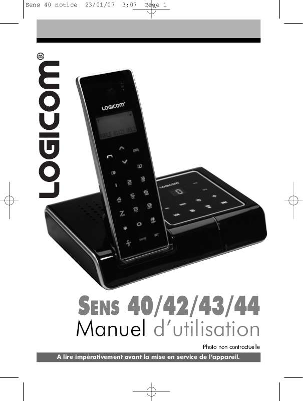 Guide utilisation LOGICOM SENS 44  de la marque LOGICOM