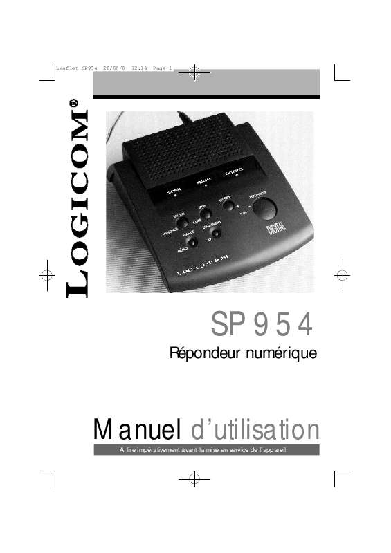 Guide utilisation LOGICOM SP954  de la marque LOGICOM