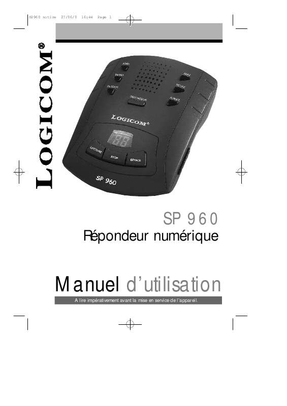 Guide utilisation LOGICOM SP960  de la marque LOGICOM