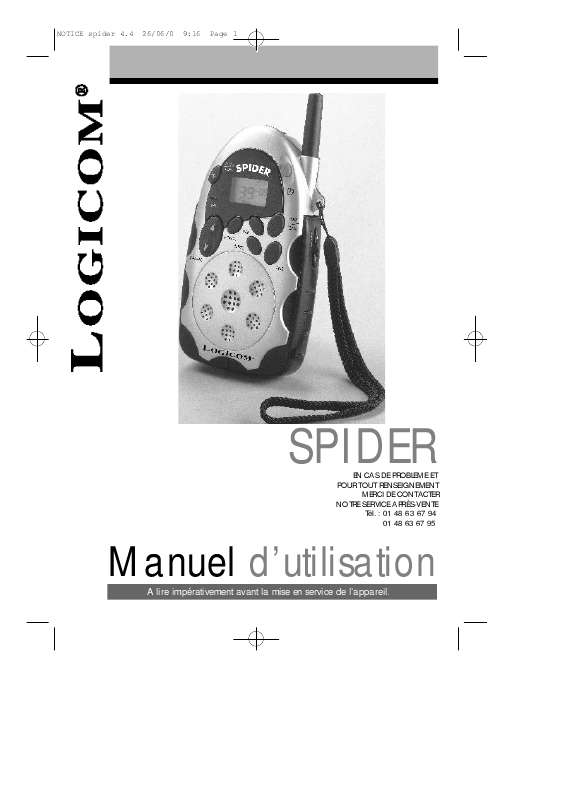 Guide utilisation LOGICOM SPIDER  de la marque LOGICOM
