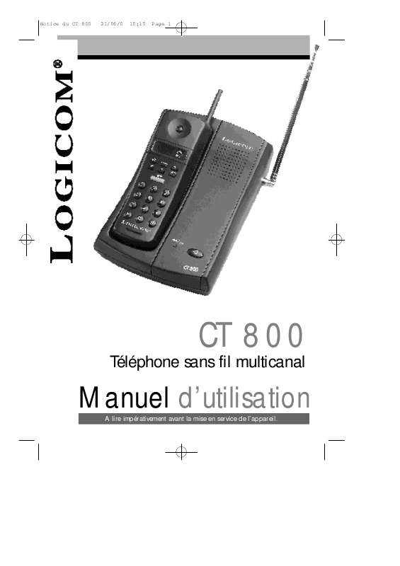 Guide utilisation LOGICOM CT 800  de la marque LOGICOM